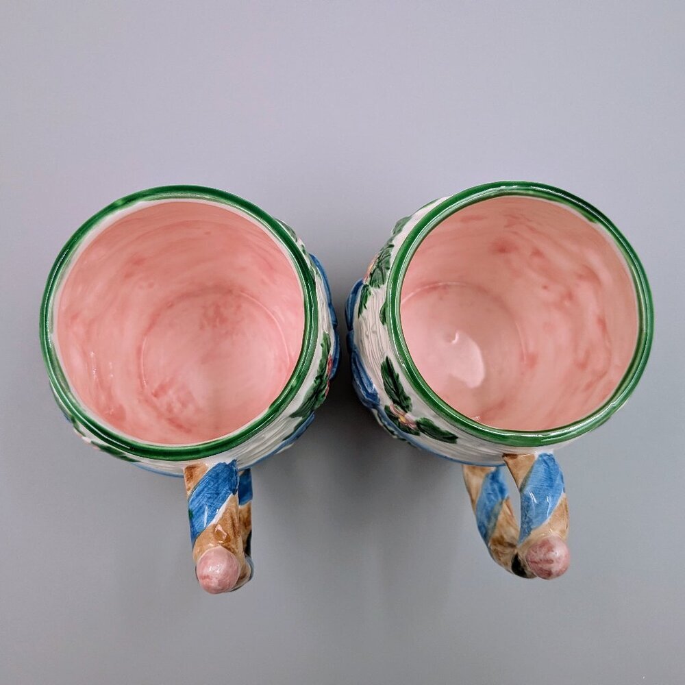 Vintage 1985 Haldon Group Strawberry & Blue Ribbons: 3-Piece Cottagecore Tea Set - Picture 10 of 12